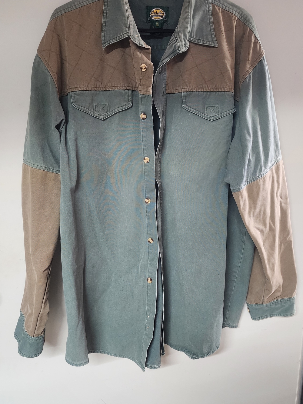 Cabela's Vintage Green  Outdoor Gear Label Shirt XXL